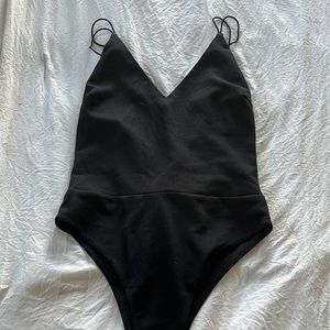 Black lace back bodysuit
